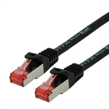 Roline Ethernetkabel Cat.6a, 1.5m, Schwarz Patchkabel, A RJ45 S/FTP Stecker, B RJ45, LSZH