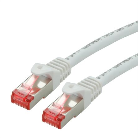 Roline Ethernetkabel Cat.6a, 1.5m, Weiß Patchkabel, A RJ45 S/FTP Stecker, B RJ45, LSZH