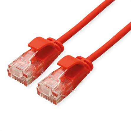 Roline Ethernetkabel Cat.6a, 2m, Rot Patchkabel, A RJ45 UTP Stecker, B RJ45, LSZH