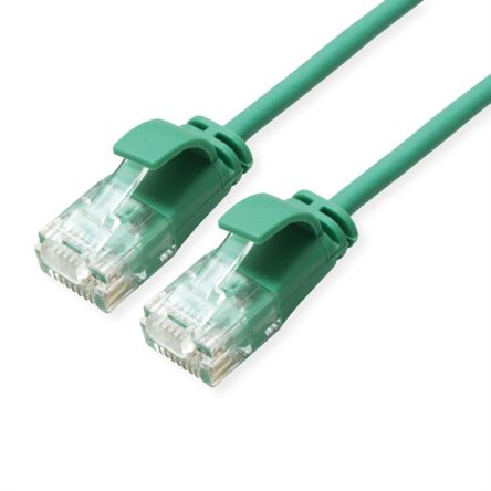 Roline Ethernetkabel Cat.6a, 2m, Grün Patchkabel, A RJ45 UTP Stecker, B RJ45, LSZH