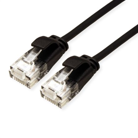 Roline Ethernetkabel Cat.6a, 150mm, Schwarz Patchkabel, A RJ45 UTP Stecker, B RJ45, LSZH