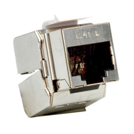 Roline RJ45 Keystone Jack Cat.6 RJ45-Steckverbinder Buchse, 1-Port 1-polig Datenbuchsen Montage