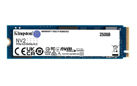 Kingston NV2, M.2 2280 Intern SSD NVMe PCIe Gen 4 X 4, 3D TLC, 250 GB, SSD
