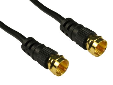 RS PRO Cable Coaxial F Connector, 75 Ω, Con. A: Tipo F, Macho, Con. B: Tipo F, Macho, Long. 20m Negro