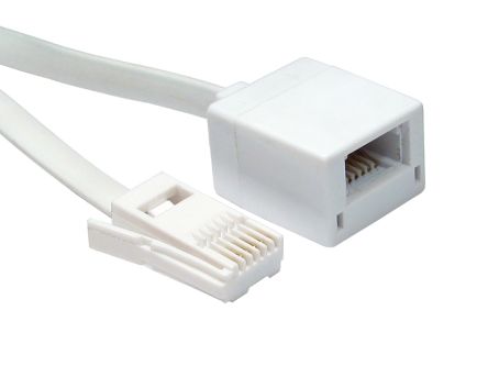 RS PRO Câble Téléphonique 6 Conducteurs, L 15m, Blindé Blanc, Gaine PVC