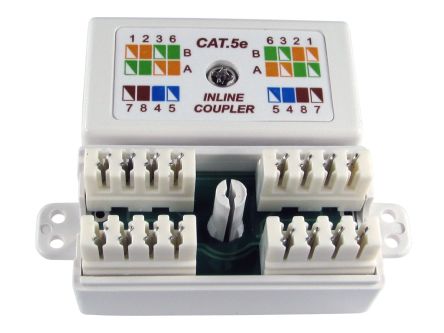 RS PRO Ethernet-Verbinder, RJ45 Buchse, Cat.5e, 1 -Port, Ungeschirmt, Direkt Durchgang, L 30mm, Typ Stanz-Koppler