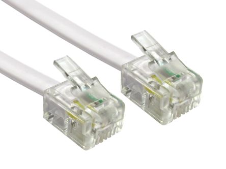 RS PRO Câble Téléphonique, L 15m, Blindé Blanc, Gaine PVC