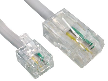 RS PRO Câble Téléphonique, L 5m, Blindé Blanc, Gaine PVC