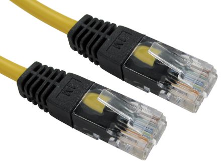RS PRO Câble Ethernet Catégorie 5e UTP, Jaune, 1m PVC Avec Connecteur