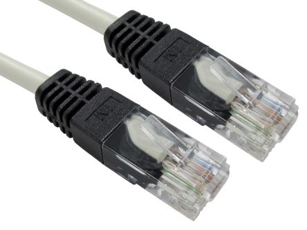 RS PRO Câble Ethernet Catégorie 5e UTP, Gris, 2m PVC Avec Connecteur