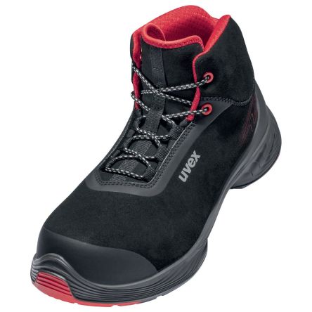 Uvex 68392 Unisex Sicherheitsstiefel Schwarz, Rot, Mit Zehen-Schutzkappe EN20345 S3, ESD-sicher, Größe 38 / UK 5