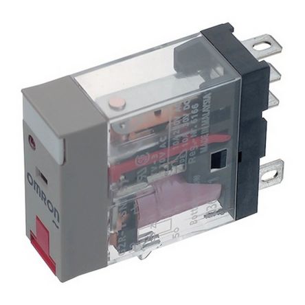 Omron Relé De Potencia Sin Enclavamiento De 1 Polo, SPDT, Bobina 12V Dc, 10A, Enchufable