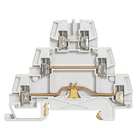 Legrand Green, Grey, Yellow Terminal Block, 2.5mm², 3-Level, Screw Terminal Termination, ATEX