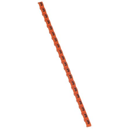 Legrand Clip On Cable Marker, Black On Orange, Pre-printed 3, For Cable