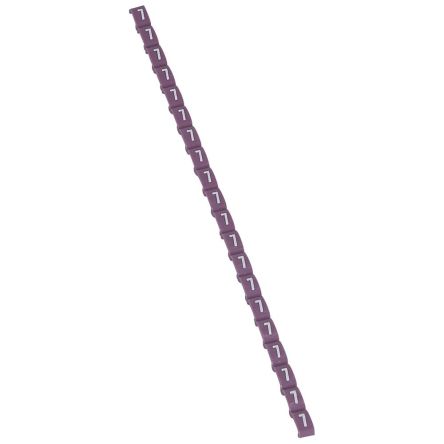 Legrand Kabelmarkierung Für Kabel, Aufsteckbar, Beschriftung: 7, Weiß Auf Violett