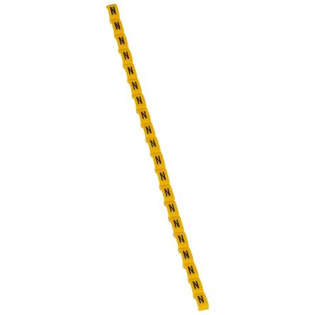 Legrand Kabelmarkierung Für Kabel, Aufsteckbar, Beschriftung: N, Schwarz Auf Gelb