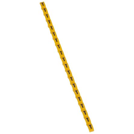 Legrand Kabelmarkierung Für Kabel, Aufsteckbar, Beschriftung: T, Schwarz Auf Gelb