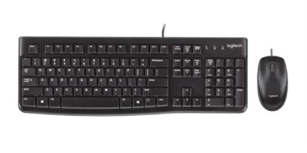 Logitech Wired Keyboard And Mouse Set, QWERTY (Italy), Black