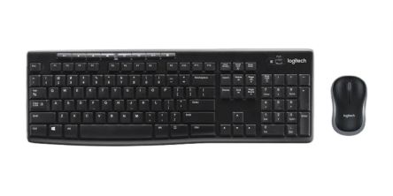 Logitech Wireless Keyboard And Mouse Set, QWERTY (Italy), Black
