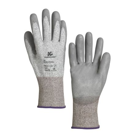 Kimberly Clark G60 Grey HPPE Cut Resistant Gloves, Size 8, Medium, Polyurethane Coating