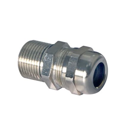 ABB Glands Series Metallic Nickel Plated Brass Cable Gland, M40 Thread, 22mm Min, 32mm Max, IP66, IP68, IP69