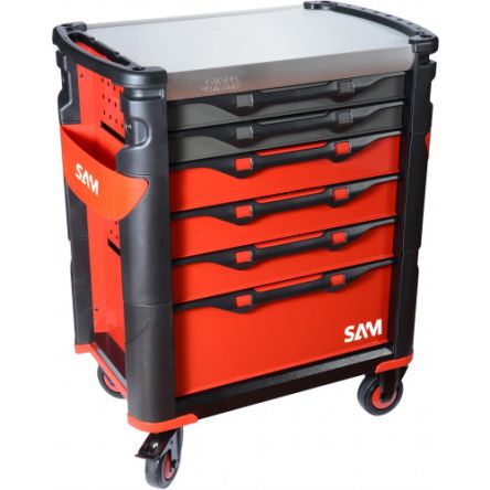 SAM Maleta Trolley Para Herramientas De Acero Inoxidable Con 6 Cajones, 600mm (l.) X 834mm (an.) X 1.13m (alt.)