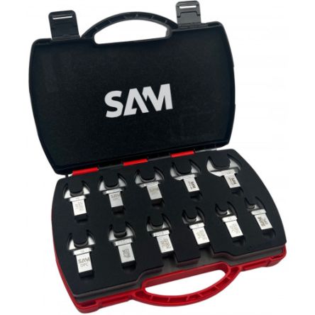 SAM DFC Series 11-Piece Spanner Set, 13 - 14 - 15 - 16 - 17 - 18 - 19 - 21 - 22 - 24 - 27, Chrome Vanadium Steel