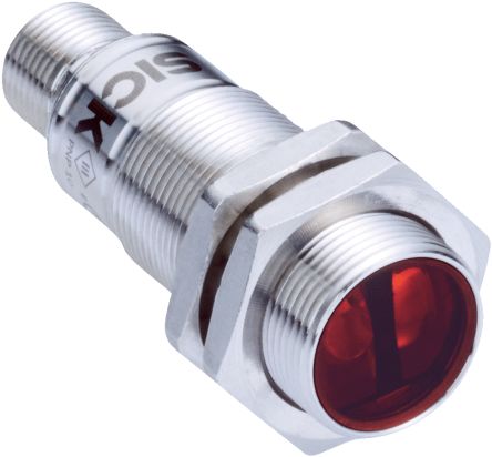 Sick GL6 Zylindrisch Optischer Sensor, Retroreflektierend, Bereich 7,2 M, PNP Ausgang, Steckverbinder,