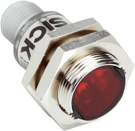 Sick GRTE18 Zylindrisch Optischer Sensor, Annäherung, Bereich 115 Mm, PNP Ausgang, Stecker, Hellschaltend