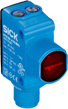 Sick HF18 Zylindrisch Optischer Sensor, Vordergrundunterdrückung, Bereich 300 Mm, PNP Ausgang, M12 Stecker,