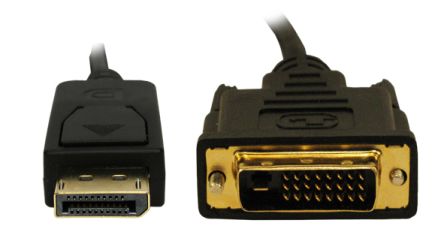 RS PRO Cable DisplayPort Negro, Con. A: DisplayPort Macho, Con. B: DVI-D Macho, Long. 1m