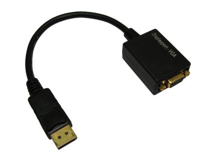 RS PRO DisplayPort-Kabel A Display-Anschluss B VGA - Buchse, 150mm 1080p Max. PVC
