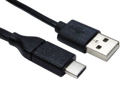 RS PRO USB-Kabel, USB C / USBA, 3m USB 2.0 Schwarz