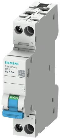 Siemens Protezione Da Sovraccarico 5SY1705-4, Monofase Fasi, Max 2A, 230V (Volts), Per Guida DIN 5SY17 5SY