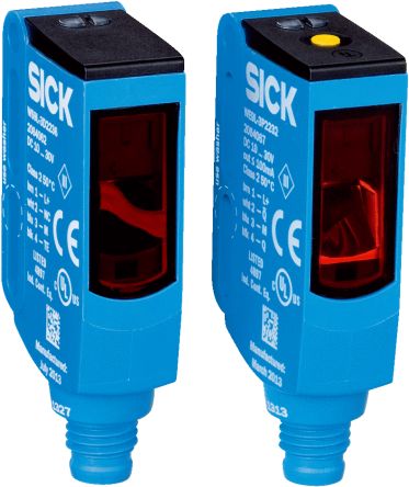 Sick WSE Rechteckig Optischer Sensor, Durchgangsstrahl, Bereich 0 → 60 M, NPN Ausgang, Anschlusskabel,