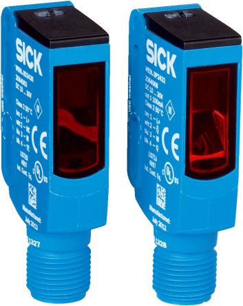 Sick W9 Rechteckig Optischer Sensor, Durchgangsbalken, Bereich 60 M, PNP Ausgang, Anschlusskabel, Hell-/dunkelschaltend
