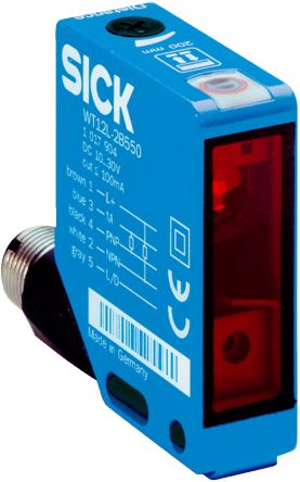Sick W12 Kubisch Optischer Sensor, Hintergrundunterdrückung, Bereich 30 → 200 Mm, NPN, PNP Ausgang, M12 Stecker,
