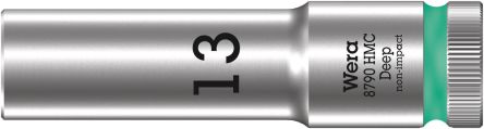 Wera 1/2 In Drive 83mm Deep Socket, 6 Point, 130 Mm Overall Length