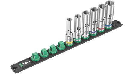 Wera 1/2 Zoll 6-Punkt Steckschlüsseleinsatz-Set 6-teilig