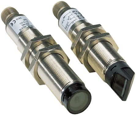 Sick V18 Laser Zylindrisch Optischer Sensor, Durchgangsstrahl, Bereich 60 M, PNP Ausgang, 4-poliger M12-Steckverbinder,