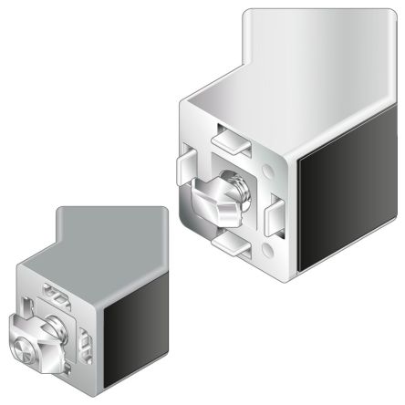 Bosch Rexroth Connettore A 45° In Alluminio, Per Profili Da 40 X 40 Mm, Scalanatura Da 10mm