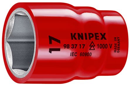Knipex 3/8 Zoll Isolierte Standardbuchse Steckschlüsseleinsatz SW 3/8Zoll 6-Punkt X 42 Mm