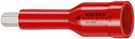 Knipex 3/8 Zoll Isolierter Bitsteckschlüssel Steckschlüsseleinsatz SW 3/8Zoll Sechskant-Bit X 75 Mm