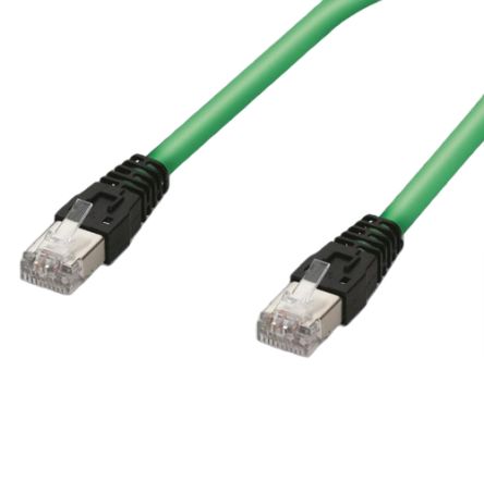 F Lutze Ltd Ethernetkabel Cat.5, 300mm, Grün Patchkabel, A RJ45 Geschirmt Stecker, B RJ45, Polyurethan