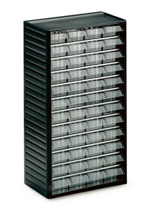 Treston Polypropylen Schubladenmagazin Grau, 48 Einschübe, 550mm X 310mm X 180mm
