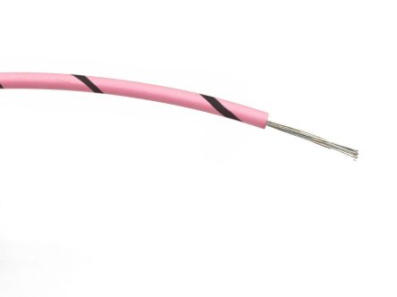 RS PRO Cable De Conexión, área Transversal 0,5 Mm² Clase 5 BS EN 60228 Filamentos Del Núcleo 16/0,2 Mm Negro/Rosa, 1.000 V Ac,
