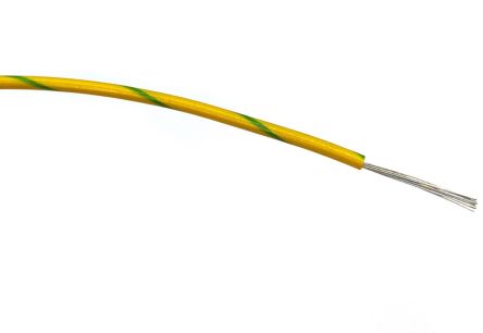 RS PRO Green/Yellow 0.5 Mm² Hook Up Wire, 16/0.2 Mm, 100m, PVC Insulation