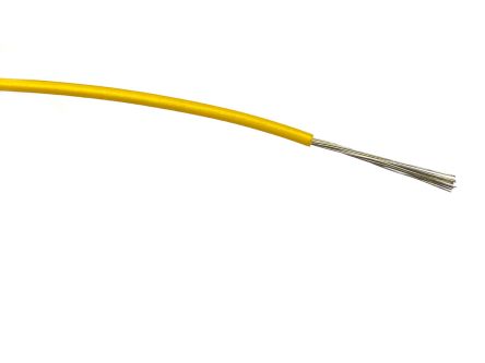 RS PRO Cable De Conexión, área Transversal 0,5 Mm² Clase 5 BS EN 60228 Filamentos Del Núcleo 16/0,2 Mm Amarillo, 1.000 V Ac,