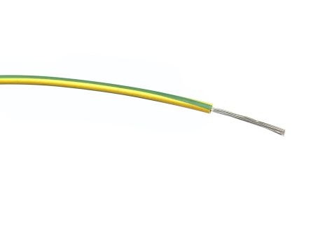 RS PRO Cable De Conexión, área Transversal 0,75 Mm² Clase 5 BS EN 60228 Filamentos Del Núcleo 24/0,2 Mm Verde, Amarillo, 1.000