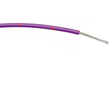 RS PRO Cable De Conexión, área Transversal 0,22 Mm² Clase 5 BS EN 60228 Filamentos Del Núcleo 7 / 0,2 Mm Rojo/Violeta, 1.000 V